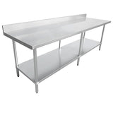 Omcan - Standard Stainless Steel Work Table with Backsplash & Undershelf - 30" Deep