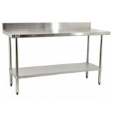 Omcan Elite Series - Stainless Steel Work Table with Backsplash & Undershelf - 30" Deep