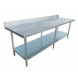 Omcan Elite Series - Stainless Steel Work Table with Backsplash & Undershelf - 24" Deep