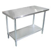 Omcan - Standard Stainless Steel Work Table with Galvanized Undershelf & Legs - 18" Deep