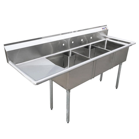 Omcan - Three Compartment Sink
