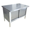 Omcan - Stainless Steel Work Table with Cabinet - 30" Deep, Flush Edge