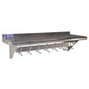 Omcan - Wall-Mounted Stainless Steel Pot Rack with Shelf - 12" Deep