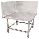 Omcan 37961 - Stainless Steel Equipment Stand with Two-Walled Backsplash - 31" x 31"