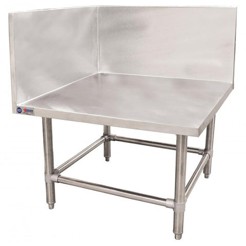Omcan 37961 - Stainless Steel Equipment Stand with Two-Walled Backsplash - 31" x 31"