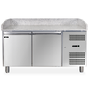 Omcan PT-CN-0390 - 59.4" Refrigerated Pizza Prep Table with Two Doors and Granite Top