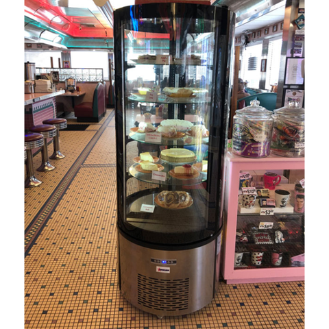 Omcan RS-CN-0400-R - 27" Floor Model Full Service Refrigerated Bakery Case - 14 Cu. Ft.