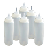 Omcan 40473 - 24 oz. Clear Wide-Mouth Condiment & Sauce Squeeze Bottle - Pack of 6
