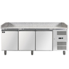 Omcan PT-CN-0580 - 79.5" Refrigerated Pizza Prep Table with Three Doors and Granite Top