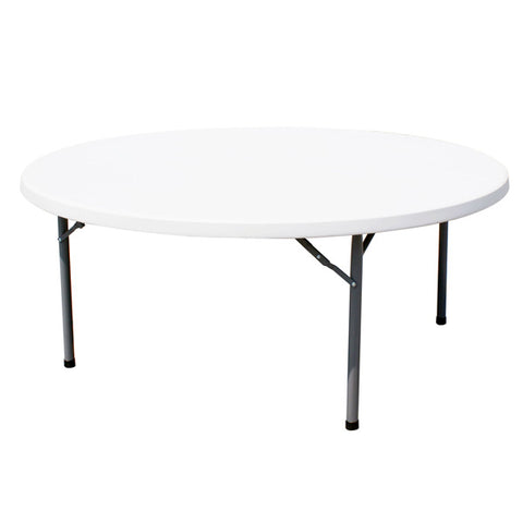 Omcan - 29" Tall Plastic Commercial Round Folding Table with Steel Frame