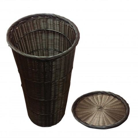 Omcan 41770 - Round Tall Tapered Wicker-Style Basket - Brown
