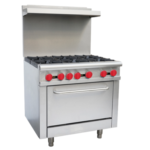 Omcan CE-CN-0914 - 36" Commercial Gas Range with 6 Open Burners