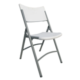Omcan 44357 - 32" Tall Plastic Commercial Folding Chair with Metal Frame - Set of 4
