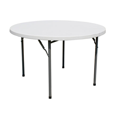 Omcan - 29" Tall Plastic Commercial Round Folding Table with Steel Frame