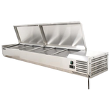 Omcan - Refrigerated Topping Rail with Stainless Steel Cover - 1/3-Size Pan Capacity