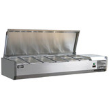 Omcan - Refrigerated Topping Rail with Stainless Steel Cover - 1/3-Size Pan Capacity