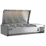 Omcan - Refrigerated Topping Rail with Stainless Steel Cover - 1/3-Size Pan Capacity