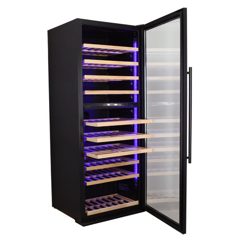 Omcan WC-CN-0275-D - Dual Zone Wine Cooler with Black Door - 290 Bottles