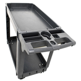 Omcan - Dark Grey Plastic Utility Cart with 2 Levels and Extended Push Handle - 550 lb. Capacity