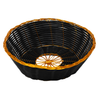 Omcan 47192 - Round Woven Basket - Black with Golden Trim