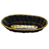 Omcan - Oval Woven Basket - Black with Golden Trim