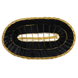 Omcan - Oval Woven Basket - Black with Golden Trim