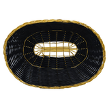 Omcan - Oval Woven Basket - Black with Golden Trim