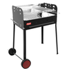 Omcan CE-IT-0156 - 23" Commercial Outdoor Charcoal Grill with Stainless Steel Brazier and Wheels