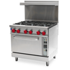 Omcan CE-CN-0914-C - 36" Commercial Gas Range with 6 Open Burners & Convection Oven