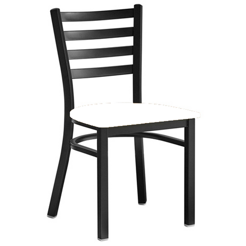 Omcan - Restaurant Chair with Seat, Metal Ladder Back, & Black Frame