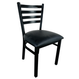 Omcan - Restaurant Chair with Seat, Metal Ladder Back, & Black Frame