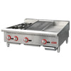 Omcan CE-CN-12H12C12G - 36" Hot Plate/Charbroiler/Griddle Combo Unit - 115,000 BTU