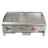 Omcan CE-CN-12C24G - 36" Gas Charbroiler/Griddle Combo Unit - 95,000 BTU