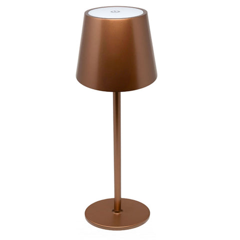 Omcan - Rechargeable LED Table Lamp with Regular Shade - Aluminum