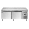 Omcan PT-CN-0580-2 - 79.5" Refrigerated Pizza Prep Table with Two Doors and Granite Top