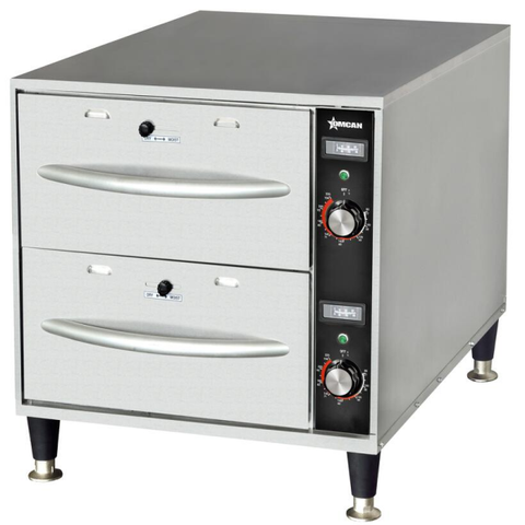 Omcan 48884 - Double Freestanding Narrow Warming Drawer – 120 V, 900W