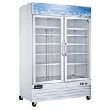 Omcan FR-CN-1250-HC - 49.2" Double Glass Door Display Freezer - 29 Cu. Ft.