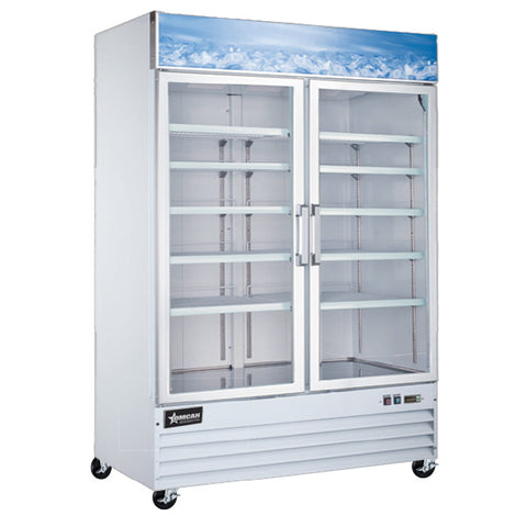 Omcan FR-CN-1250-HC - 49.2" Double Glass Door Display Freezer - 29 Cu. Ft.