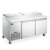 Omcan PT-CN-1829-HC - 70.9" Refrigerated Pizza Prep Table with Two Doors
