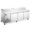 Omcan PT-CN-2337-HC - 91.9" Refrigerated Pizza Prep Table with Three Doors