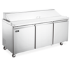 Omcan PT-CN-1778-HC - 70.4" Refrigerated Prep Table with Three Doors