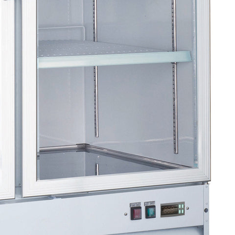 Omcan FR-CN-0045-HC - 53" Double Glass Door Display Freezer - 45 Cu. Ft.