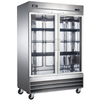 Omcan RE-CN-0041-G-HC - 54" Double Swinging Glass Door Display Cooler - 47 Cu. Ft.
