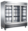 Omcan RE-CN-0067-G-HC - 80.9" Triple Swinging Glass Door Display Cooler - 72 Cu. Ft.