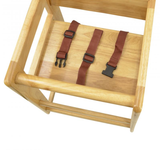 Omcan - Stackable Wooden Restaurant High Chair with Safety Harness