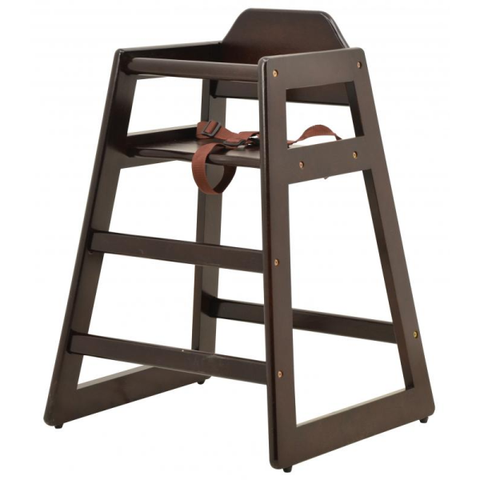 Omcan - Stackable Wooden Restaurant High Chair with Safety Harness