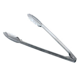 Omcan - Medium-Weight Stainless Steel Tongs with Scalloped Edges