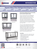 Omcan 44382 - 36″ Three (3) Shelf Square Glass Floor Refrigerated Display Case, 13.77 cu.ft (390 L), Stainless Steel
