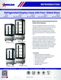 Omcan 44471 - 26″ Two (2) Shelf Refrigerated Display Case with Four-Sided Glass 59″ Tall, 9.53 cu.ft. (270 Liter), Stainless Steel