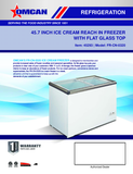 Omcan 45293 - 46″ Two (2) Door Ice Cream Display Chest Freezer with Flat Glass Top, 11 cu.ft. (311 L)